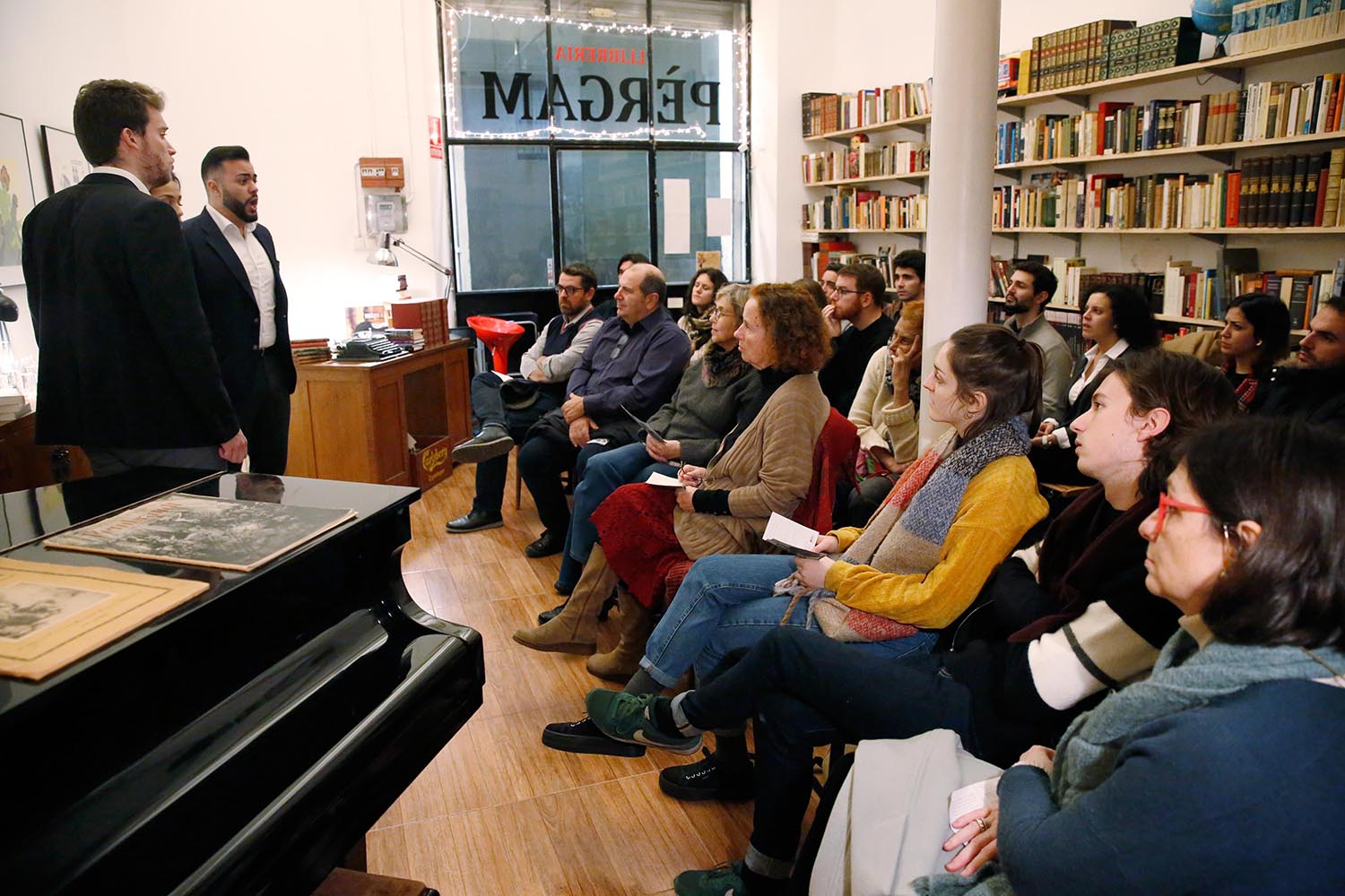 BARCELONA 15/01/2019 Actuació del quartet Cantoría a la llibreria Pèrgam Llibres. Passatge de Sant Benet, 7 FOTO : ALVARO MONGE