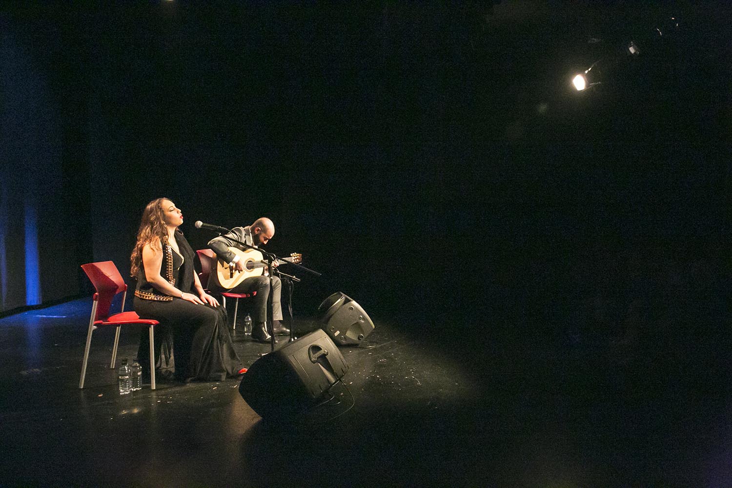 Barcelona ( Barcelones ) 15.02.2018. Icult. Otros Escenarios Posibles. Concierto de Maria Terremoto, en el Centre Civic Parc-Sandaru. DG. 180215 ex: 0290 en la foto: El cante de Maria Terremoto, en el Centre Civic Parc-Sandaru FOTO: PUIG, JOAN